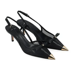 DAMES Elisabetta Franchi Nappa leer en mesh slingback