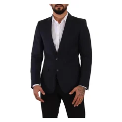 Heren Dolce & Gabbana Navy e Twee-Knoop Blazer