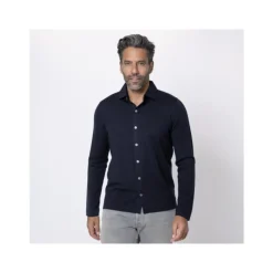 Heren Gran Sasso Overhemden^Navy Blue Lange Mouwen Shirt