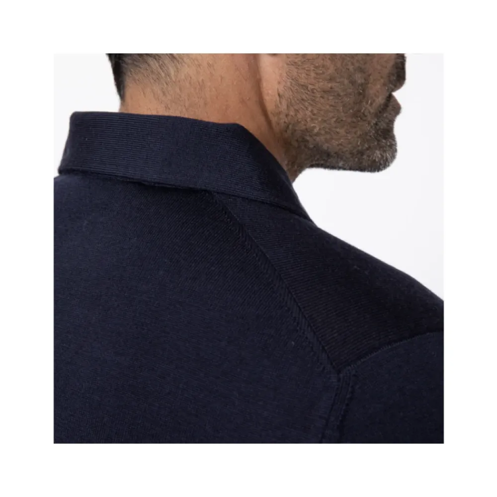 Heren Gran Sasso Overhemden^Navy Blue Lange Mouwen Shirt