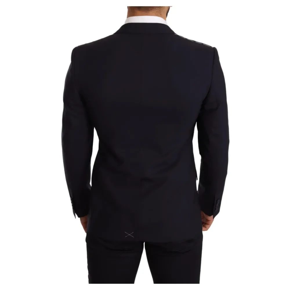 Heren Dolce & Gabbana Kostuums^Navy Blue Wool Slim Fit MARTINI Blazer