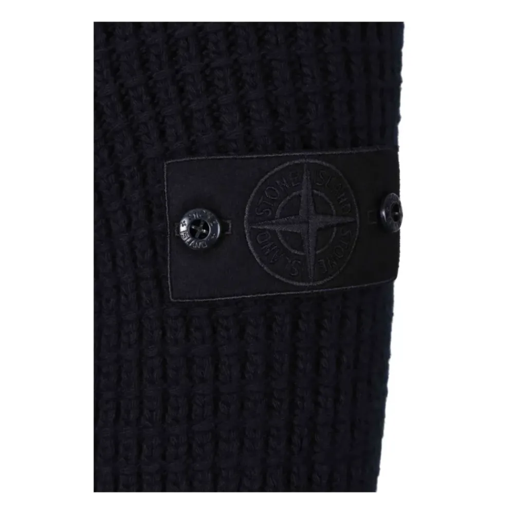 Heren Stone Island Navy Gewatteerde Hoodiejas Ghost