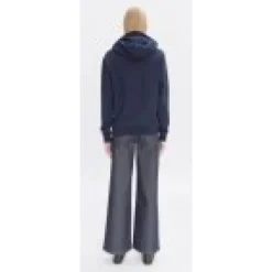 DAMES A.P.C. Navy Hoodie Rue Madame Paris Embroidered