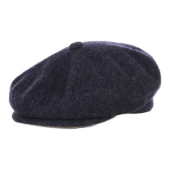 Heren Kangol Hoeden^Navy Marl Wol Flat Cap Hoed