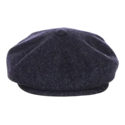 Heren Kangol Hoeden^Navy Marl Wol Flat Cap Hoed