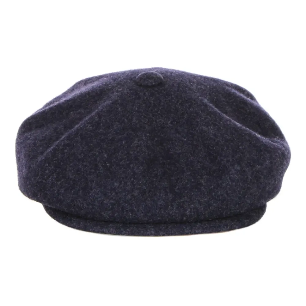 Heren Kangol Hoeden^Navy Marl Wol Flat Cap Hoed