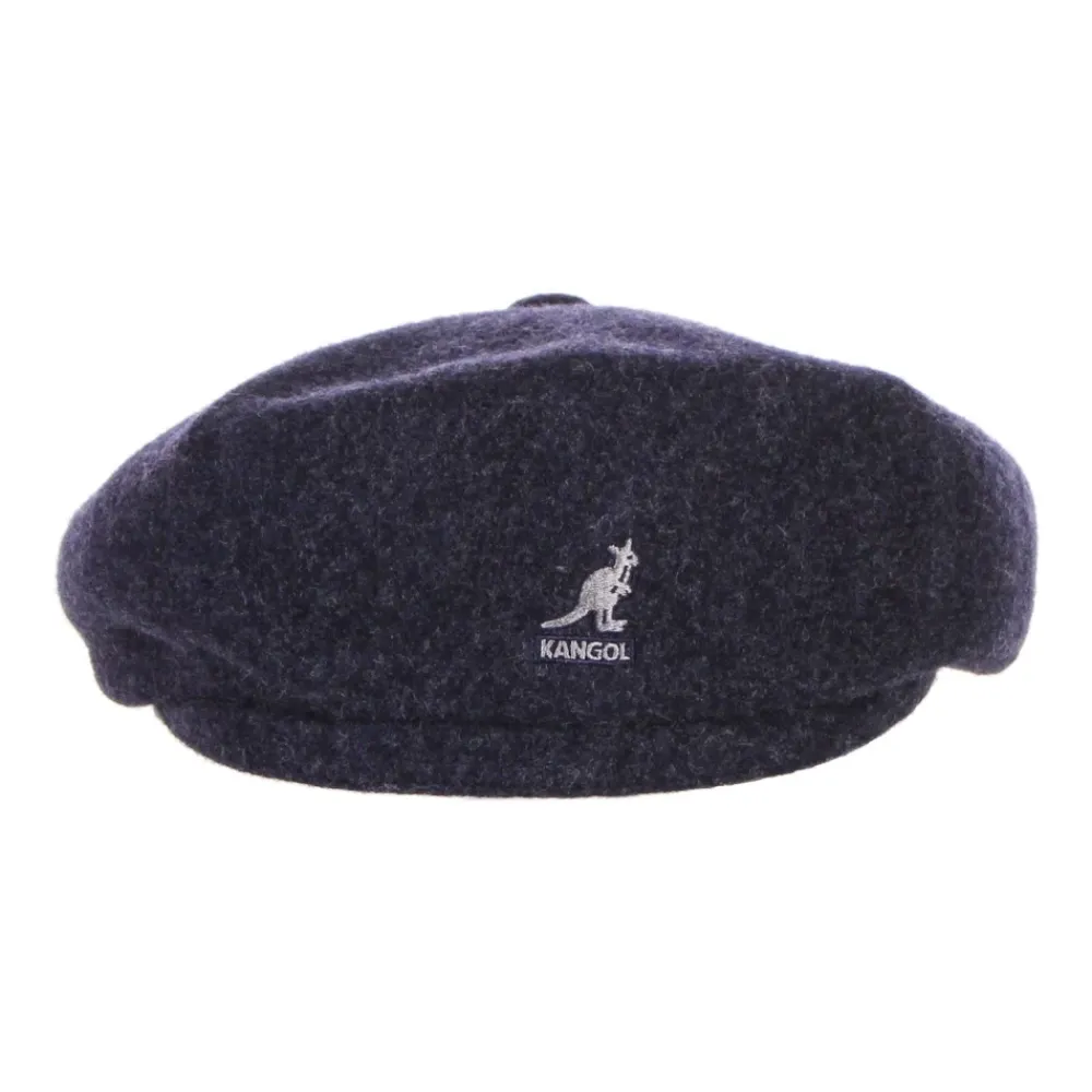 Heren Kangol Hoeden^Navy Marl Wol Flat Cap Hoed