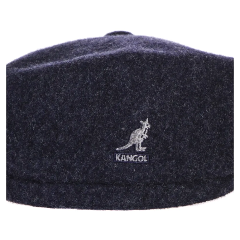 Heren Kangol Hoeden^Navy Marl Wol Flat Cap Hoed