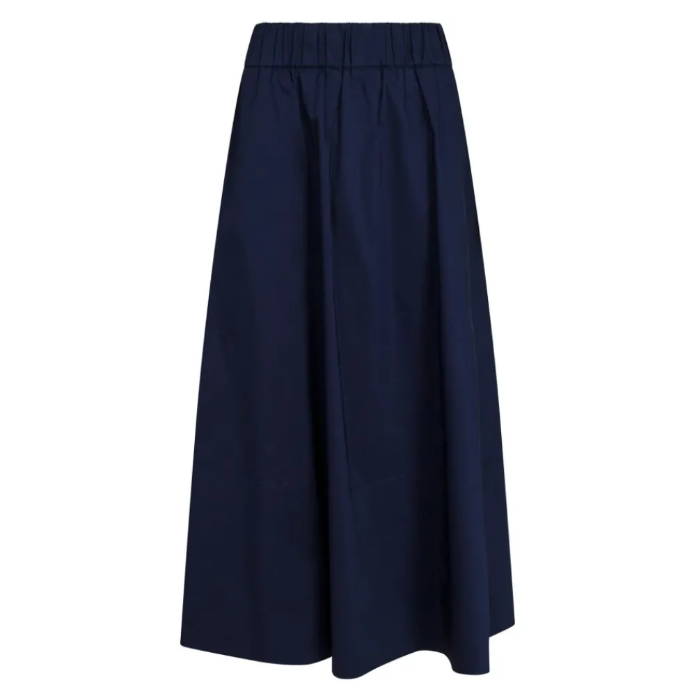 DAMES Neo Noir Navy Poplin A-lijn Rok