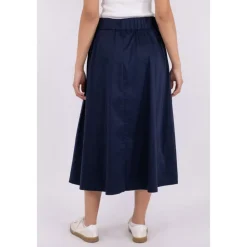 DAMES Neo Noir Navy Poplin A-lijn Rok