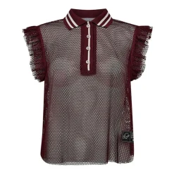 DAMES Haute L'Amitié Shirts^Net Frill Polo Top Amarone