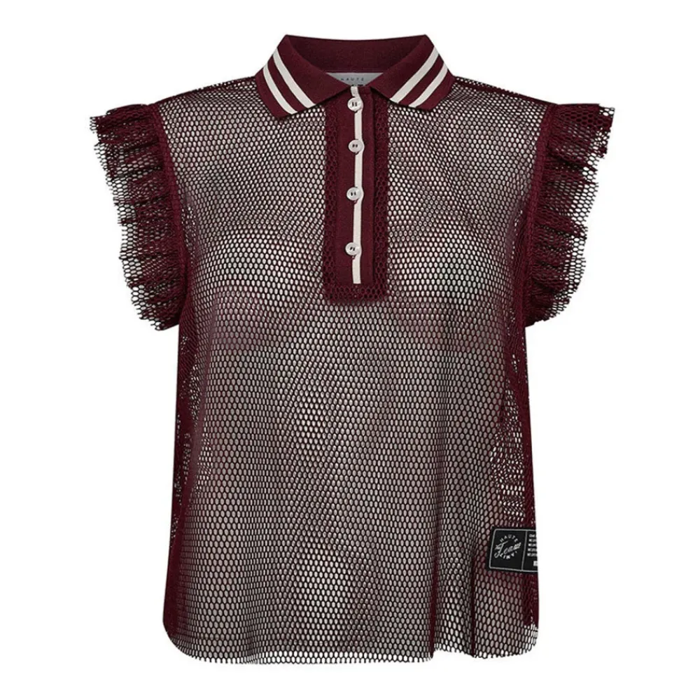 DAMES Haute L'Amitié Shirts^Net Frill Polo Top Amarone