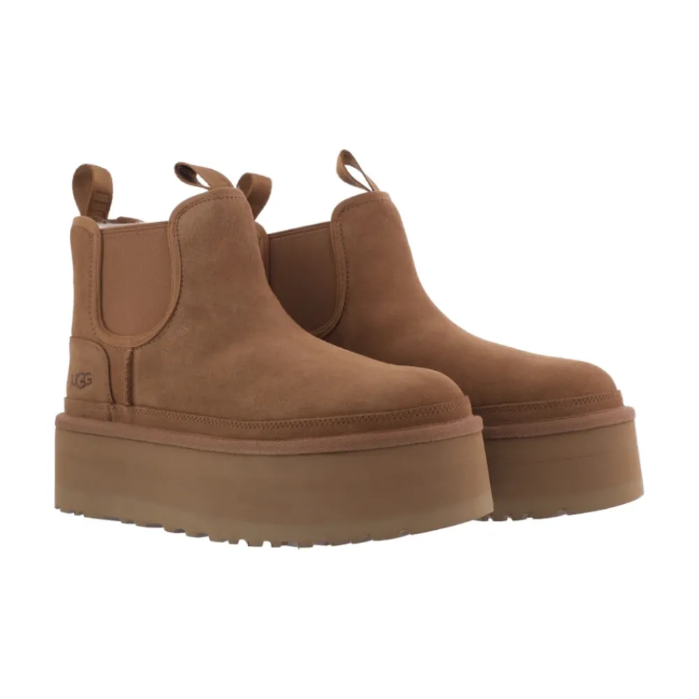 DAMES UGG Laarzen|Chelseaboots^Neumel Platform Chelsea Laarzen Chestnut