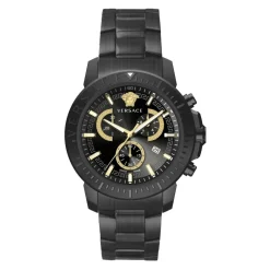 Heren Versace Horloges^NIEUWE CHRONO Gunmetal Roestvrijstalen Horloge