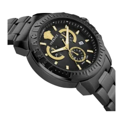 Heren Versace Horloges^NIEUWE CHRONO Gunmetal Roestvrijstalen Horloge