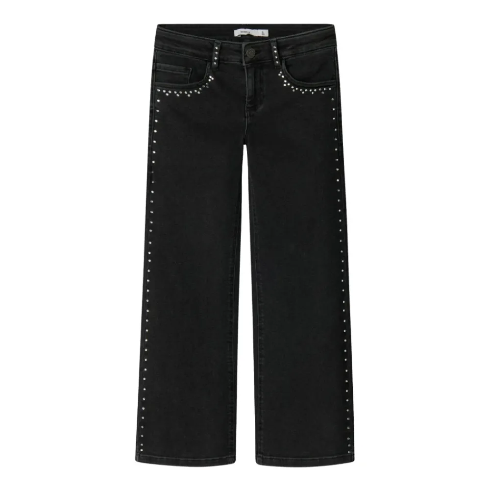 name it Broeken & Jeans^NKFROSE Wide Rhinestone Jeans 8810-