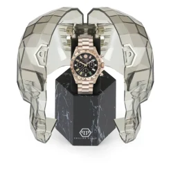 DAMES Philipp Plein Nobile Lady Chrono Roségoud Zwarte Armband