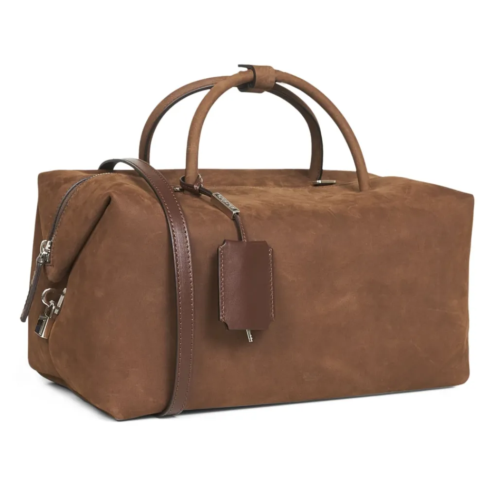 DAMES Max Mara Nubuck Leren Schoudertas met Hangslot