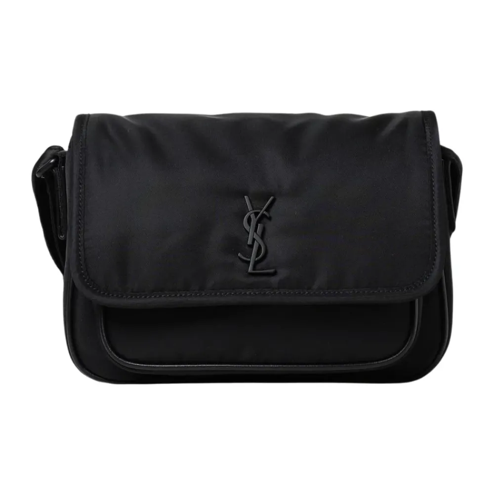 Heren Saint Laurent Tassen^Nylon Crossbody Tas met Buitenzak