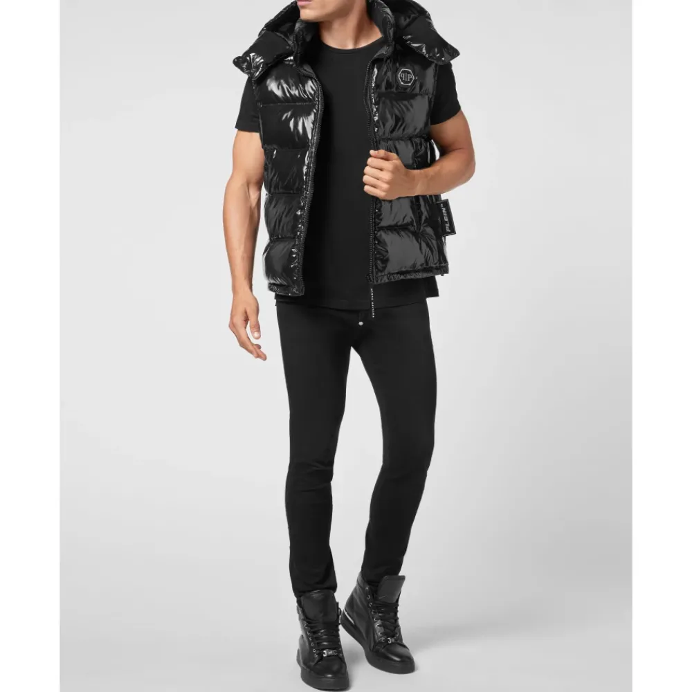 Heren Philipp Plein Jassen^Nylon Down Jacket Vest