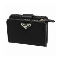 DAMES Prada Nylon en lederen Franse portemonnee