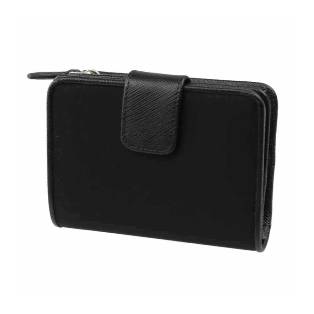 DAMES Prada Nylon en lederen Franse portemonnee