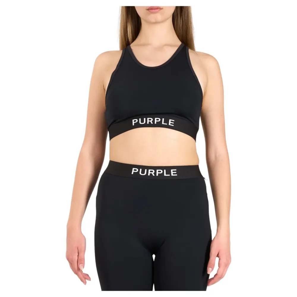 Purple Brand Nylon Gebreide Bralette Crop Top
