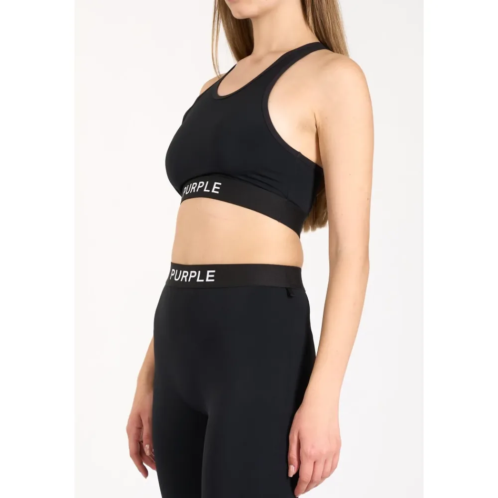 Purple Brand Nylon Gebreide Bralette Crop Top