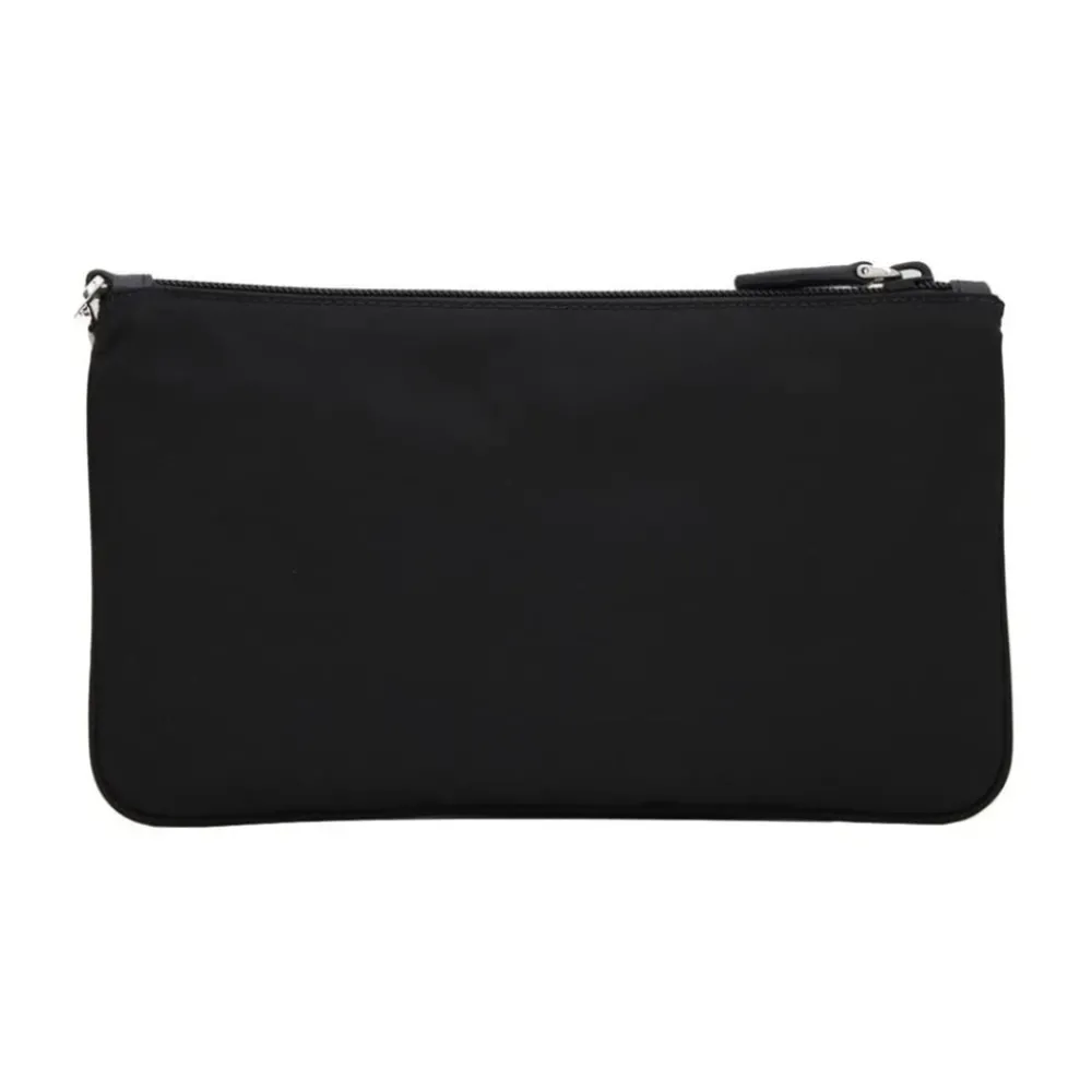DAMES Prada Clutches^Nylon Polsclutch met Logo Plaque