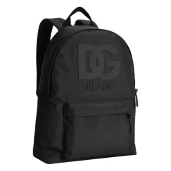 Heren Dolce & Gabbana Rugzakken^Nylon Rugzak met Rubberen Patch
