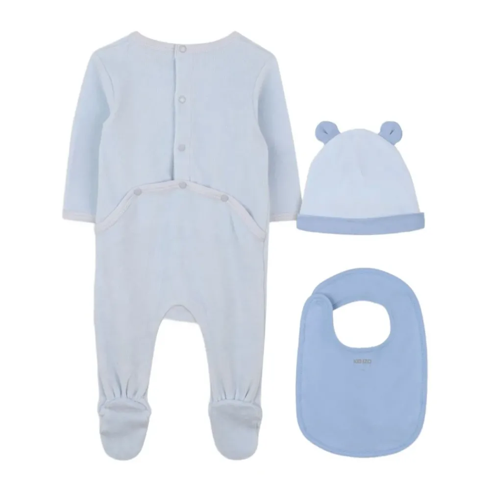 Kenzo Bodysuits & Sets^Olifantprint Beanie en Slabbetje Set