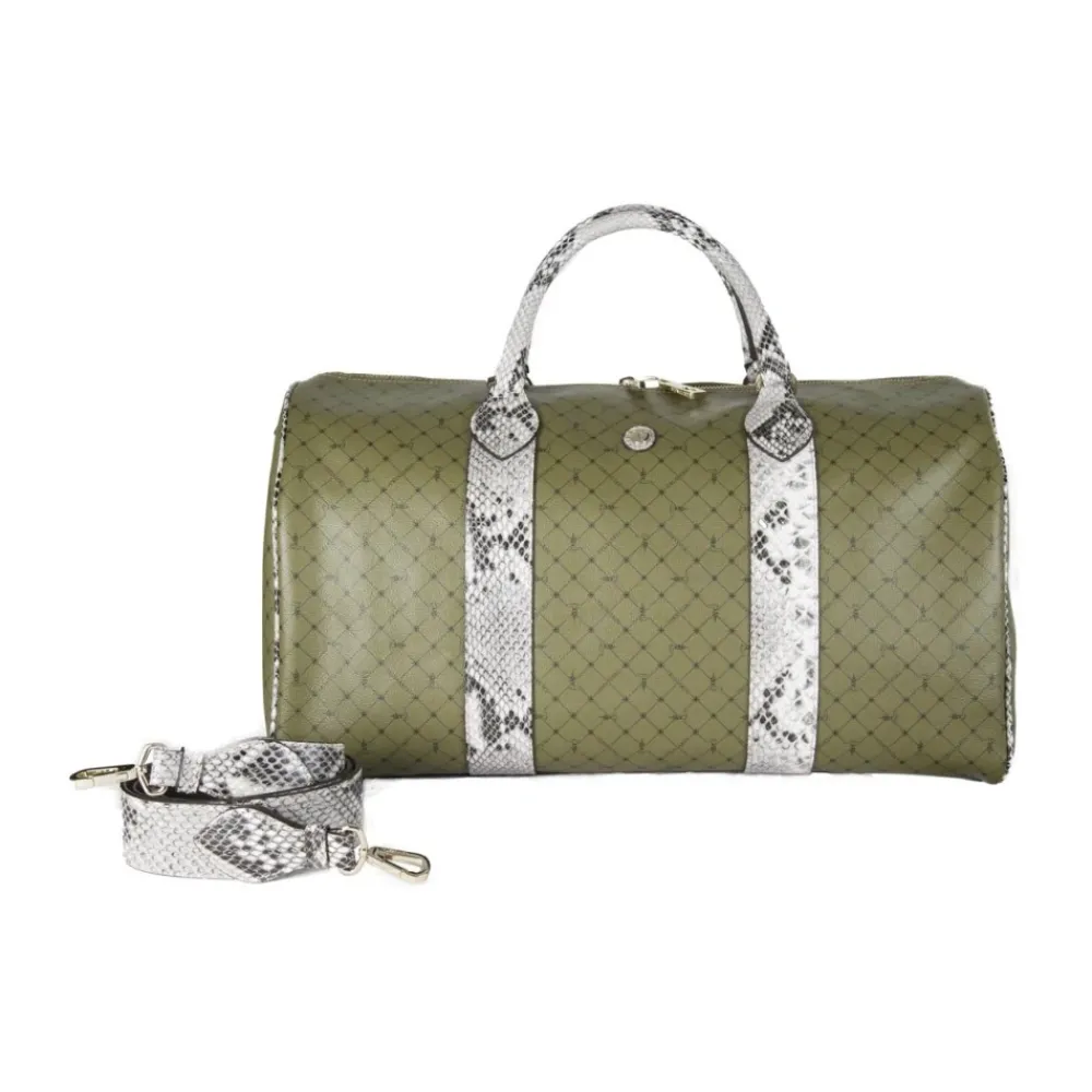 DAMES Trussardi Olijfe Handtas in Gehamerd Kalfsleer