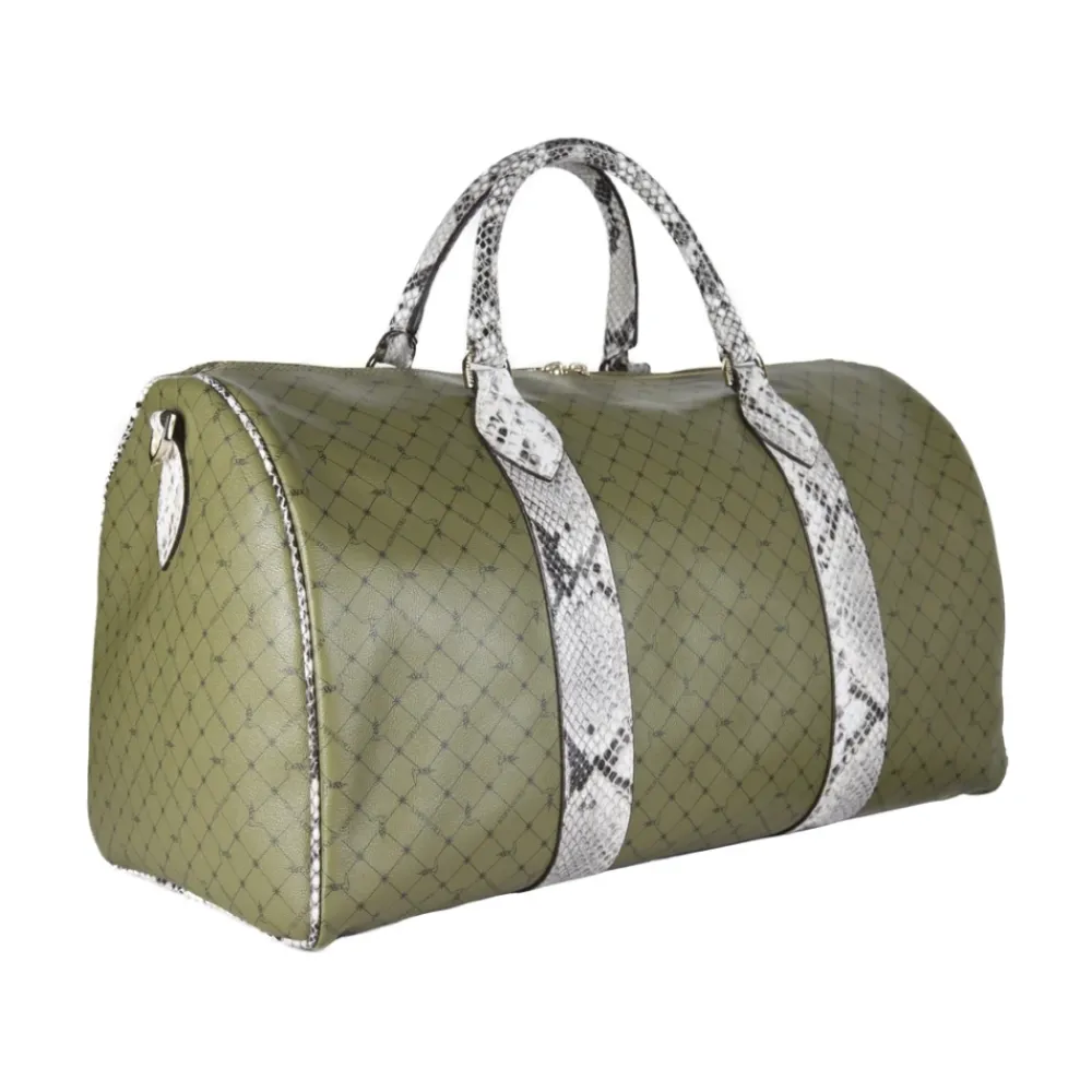 DAMES Trussardi Olijfe Handtas in Gehamerd Kalfsleer