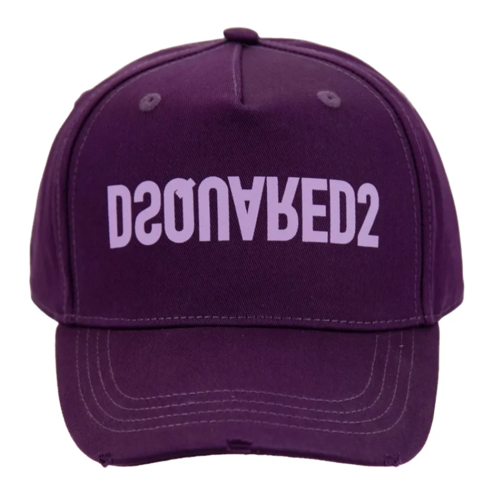 Heren Dsquared2 Petten^Omgekeerd Logo Katoenen Baseballpet