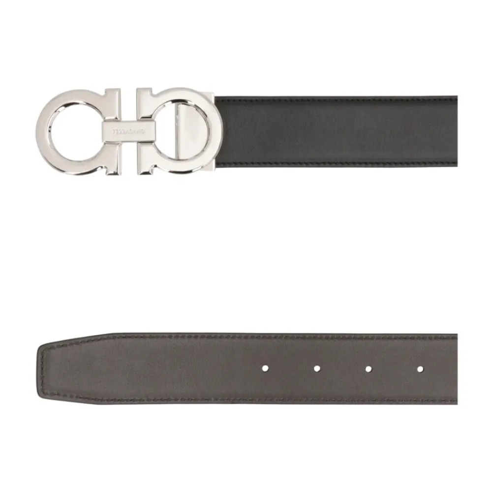 Heren Ferragamo Omkeerbare en verstelbare Gancini riem