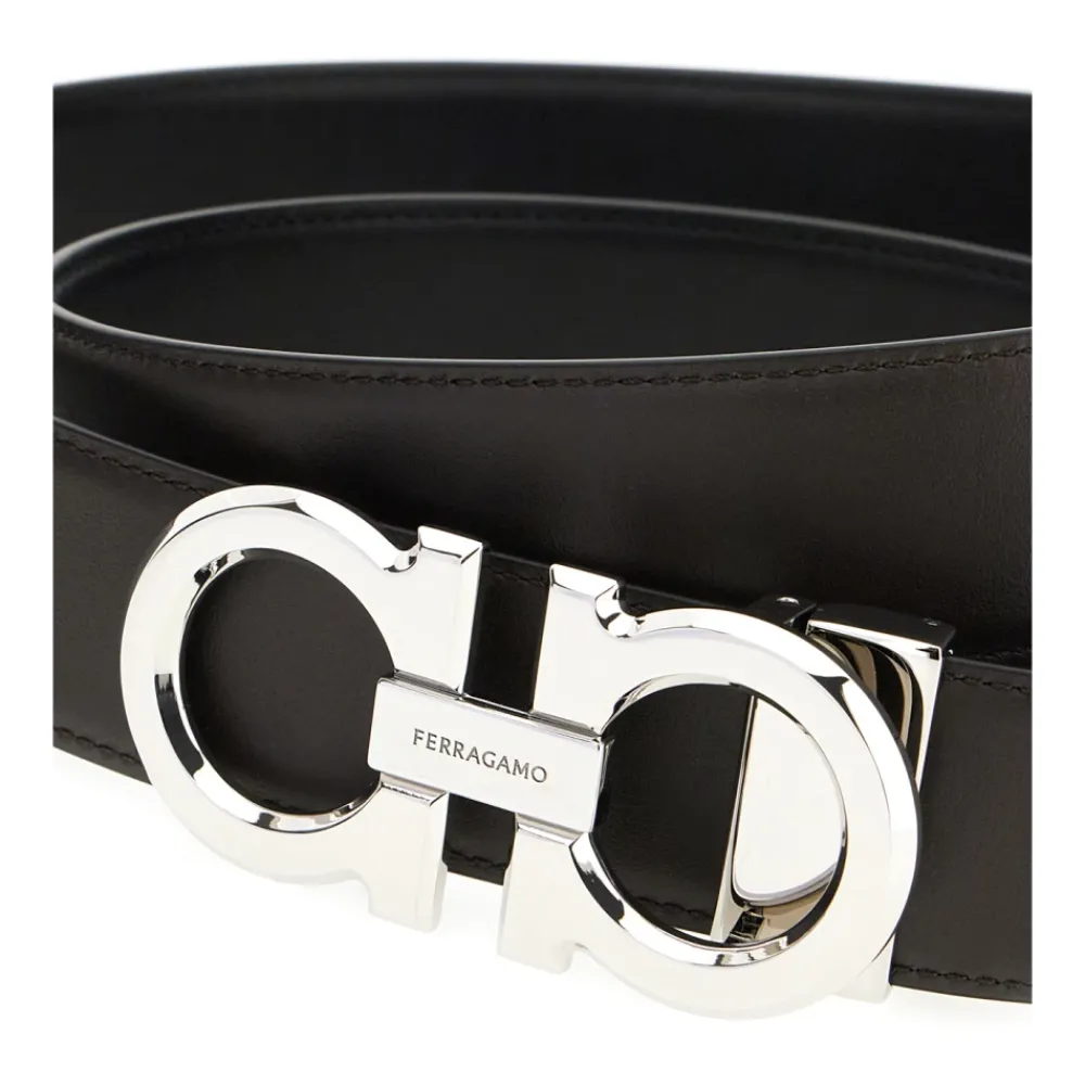 Heren Ferragamo Omkeerbare en verstelbare Gancini riem