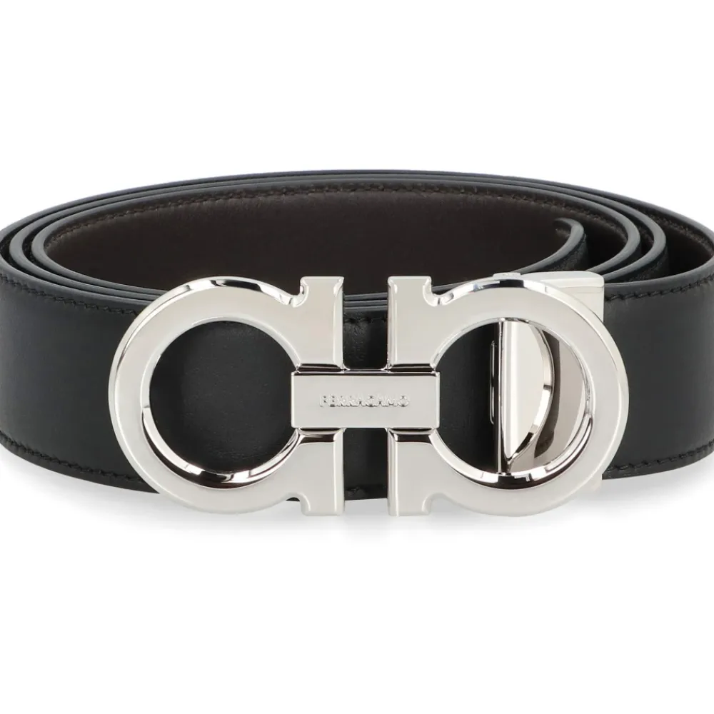 Heren Ferragamo Omkeerbare en verstelbare Gancini riem