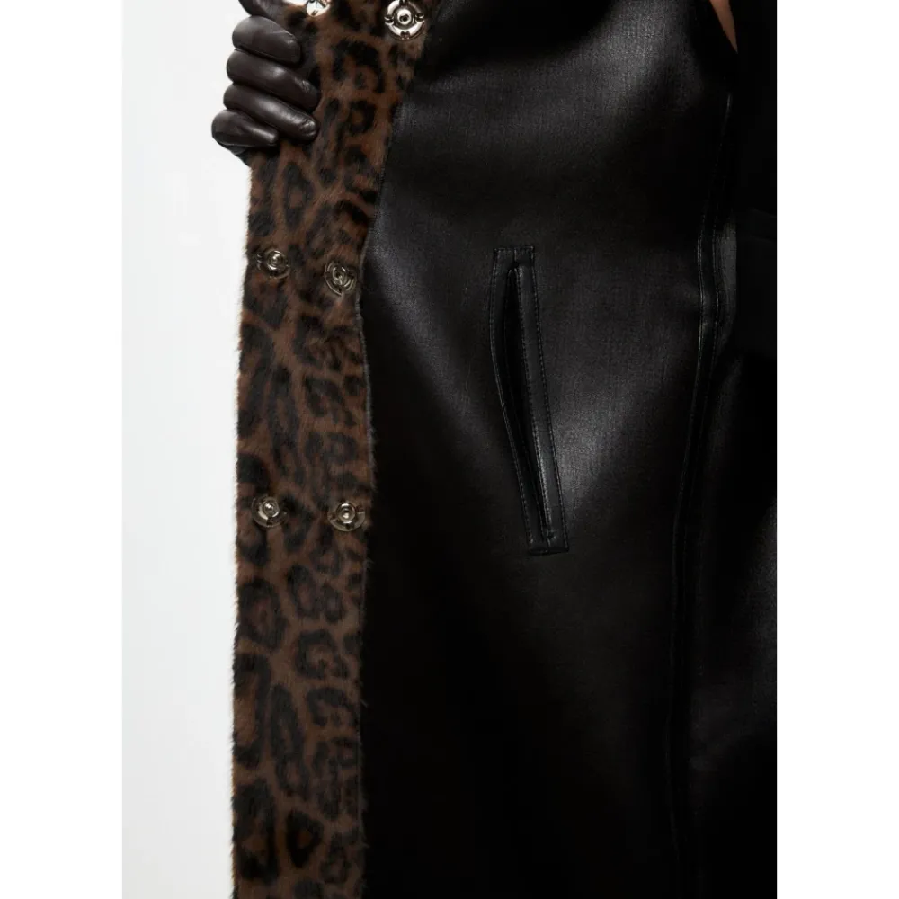 DAMES Cesare Gaspari Trenchcoats & Mantels^Omkeerbare Lange Winterjas van Imitatiebont