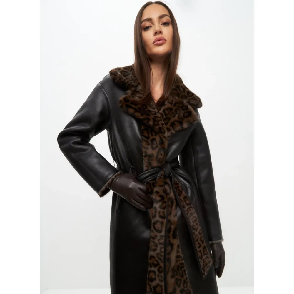 DAMES Cesare Gaspari Trenchcoats & Mantels^Omkeerbare Lange Winterjas van Imitatiebont