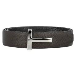 Heren Tom Ford Riemen^Omkeerbare T Grainy Leren Riem /Zwart
