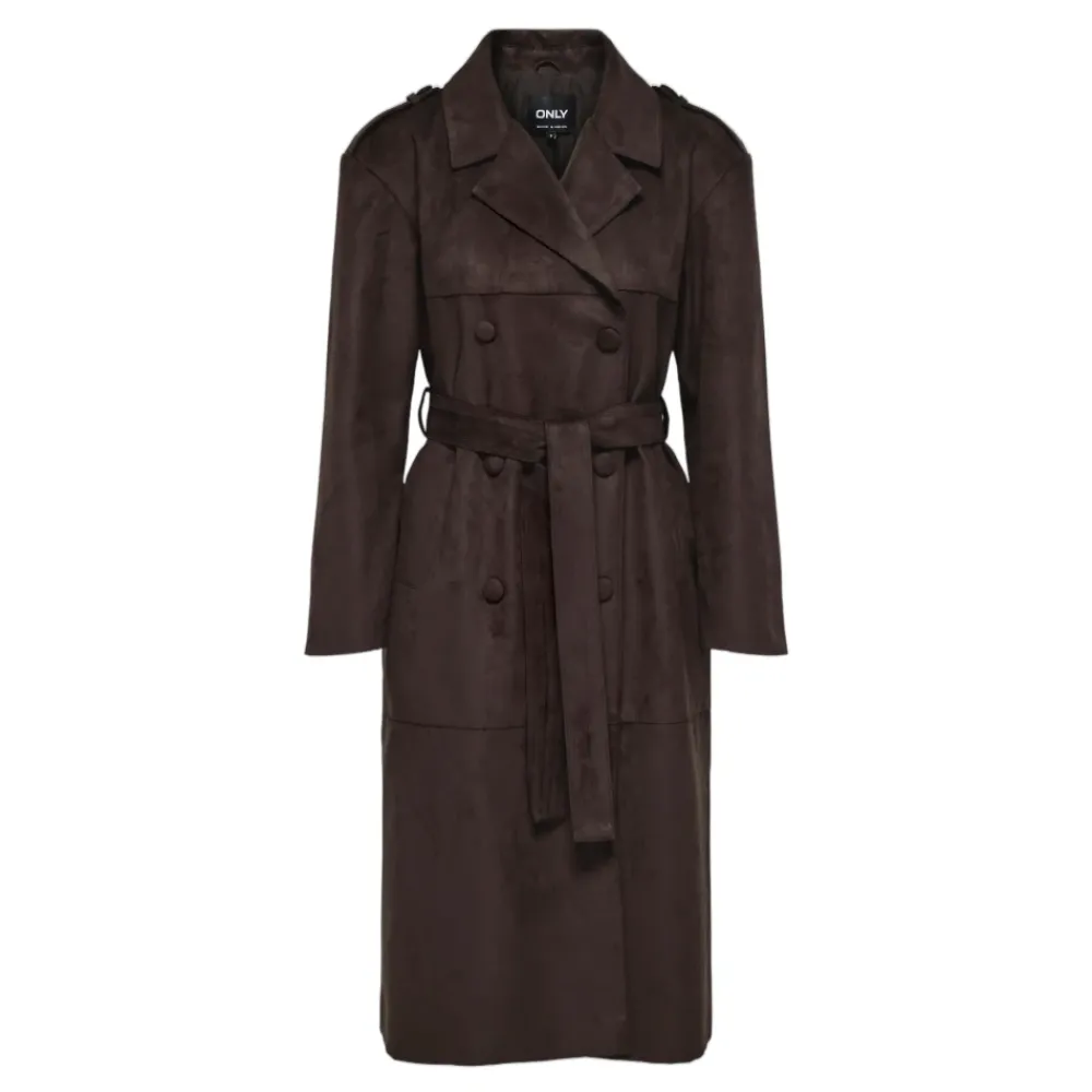 DAMES ONLY Onlbine Life Faux Suede Trenchcoat Otw