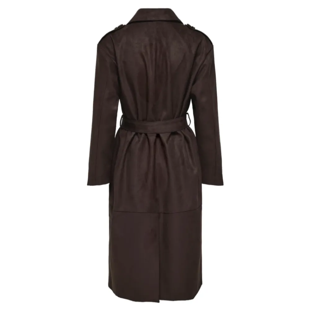 DAMES ONLY Onlbine Life Faux Suede Trenchcoat Otw