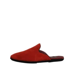 Heren Dolce & Gabbana Pantoffels^Oranje Velvet Slides Leren Zool