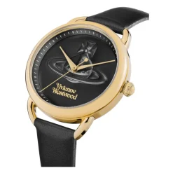 DAMES Vivienne Westwood Orb Logo Quartz Horloge Leer