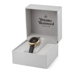 DAMES Vivienne Westwood Orb Logo Quartz Horloge Leer