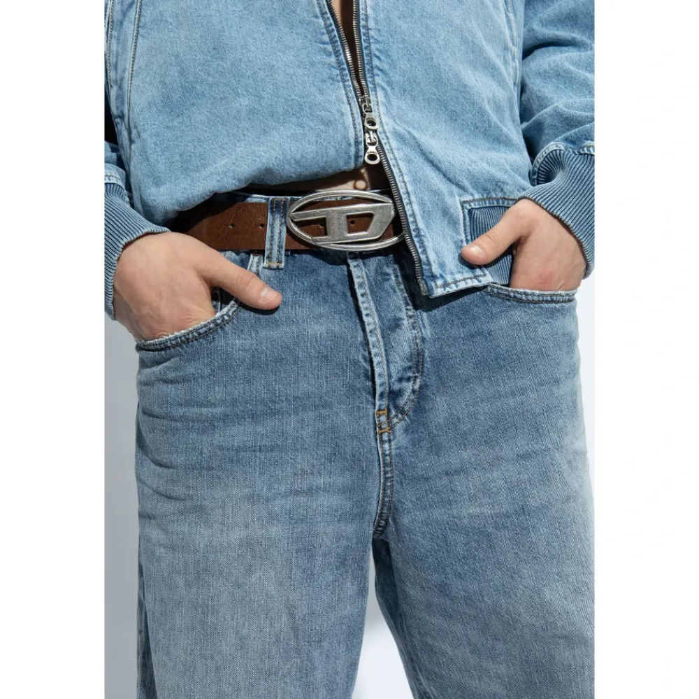 Heren Diesel Oval D Logo Riem