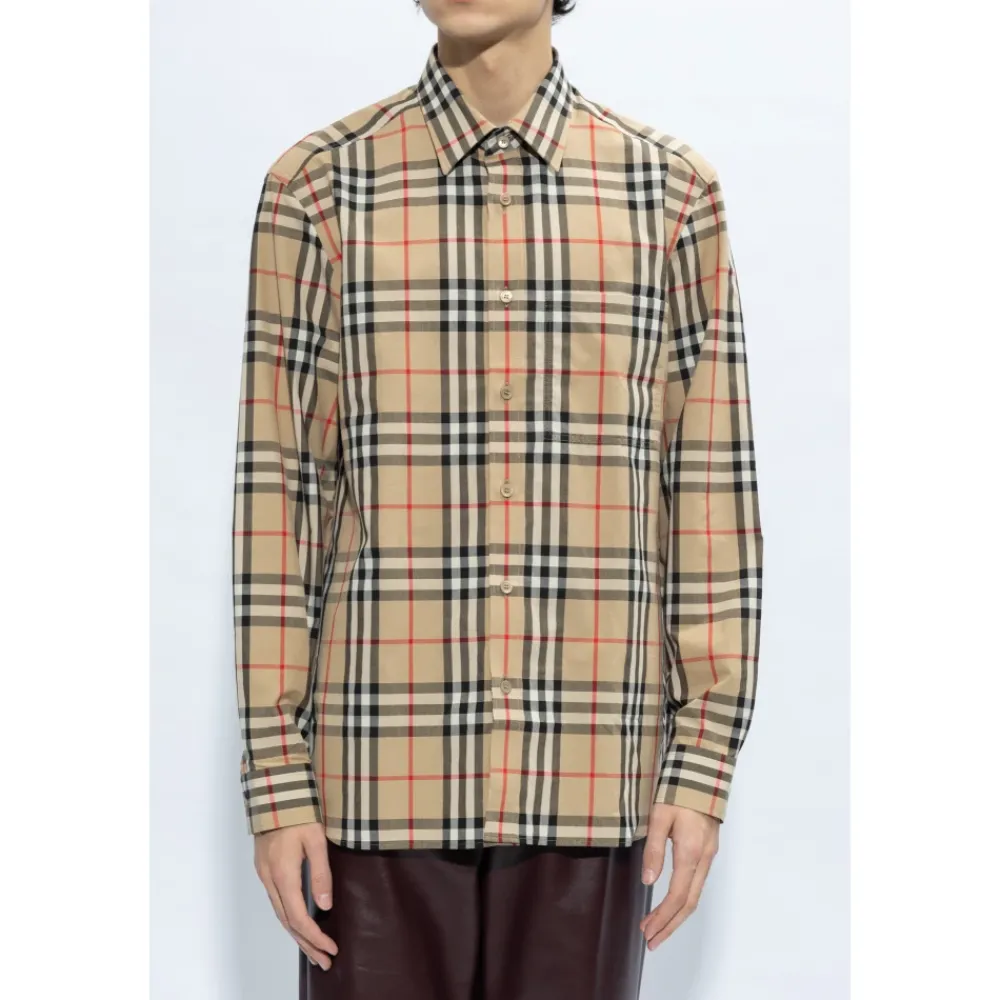 Heren Burberry Overhemd met Nova Check patroon