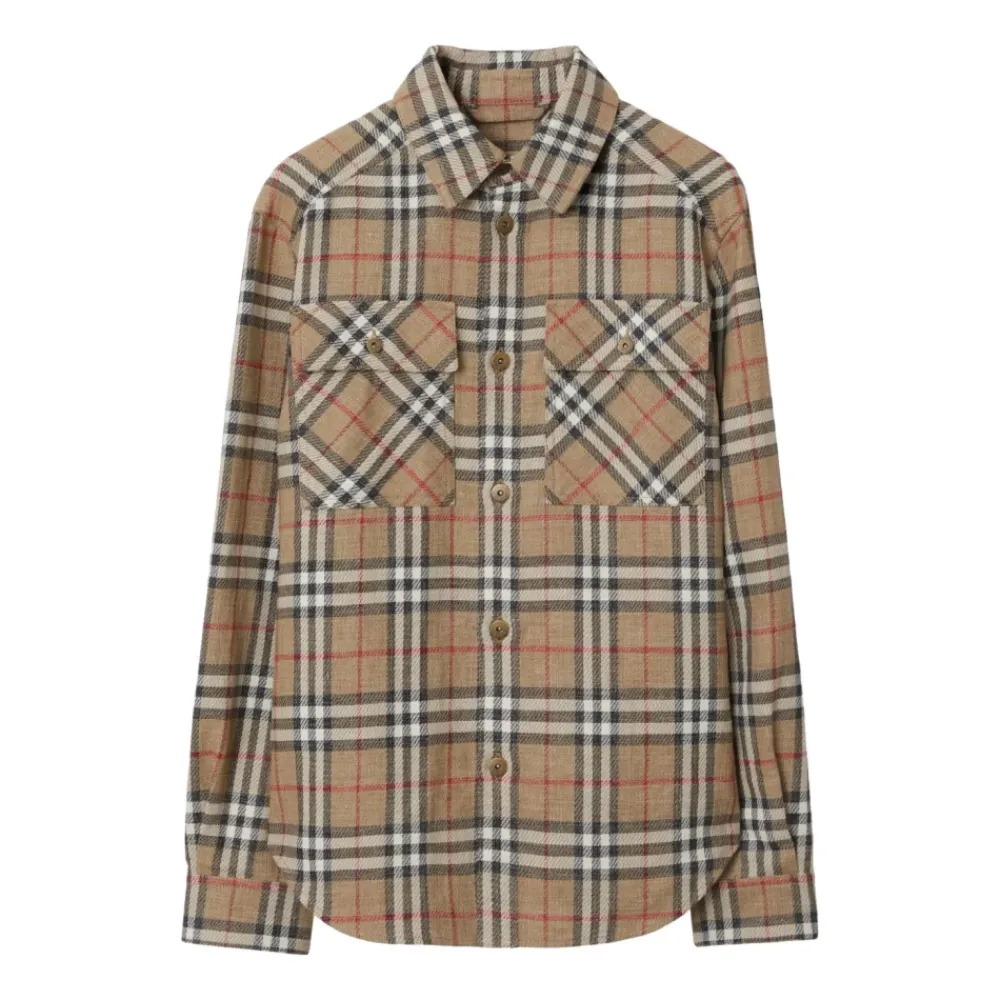 Heren Burberry Overhemden^Overshirt met Ruitpatroon