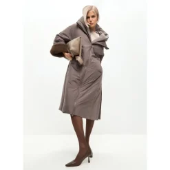 DAMES Cesare Gaspari Trenchcoats & Mantels^Oversized gewatteerde jas met capuchon en imitatiebont manchetten -