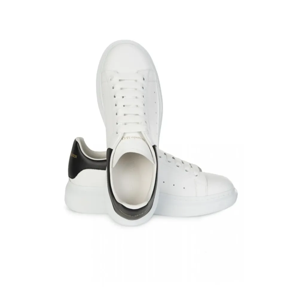 Heren Alexander McQueen Oversized White/Black Low-Top Sneakers